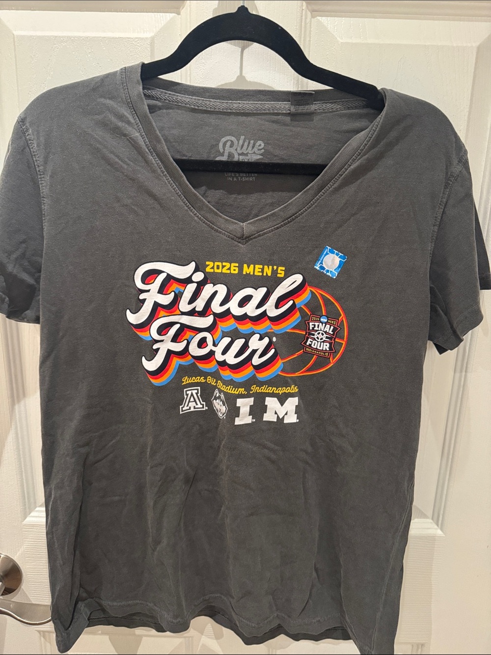 Brand New women’s  Charcoal '2026 Men's Final Four' Graphic V-Neck Tee